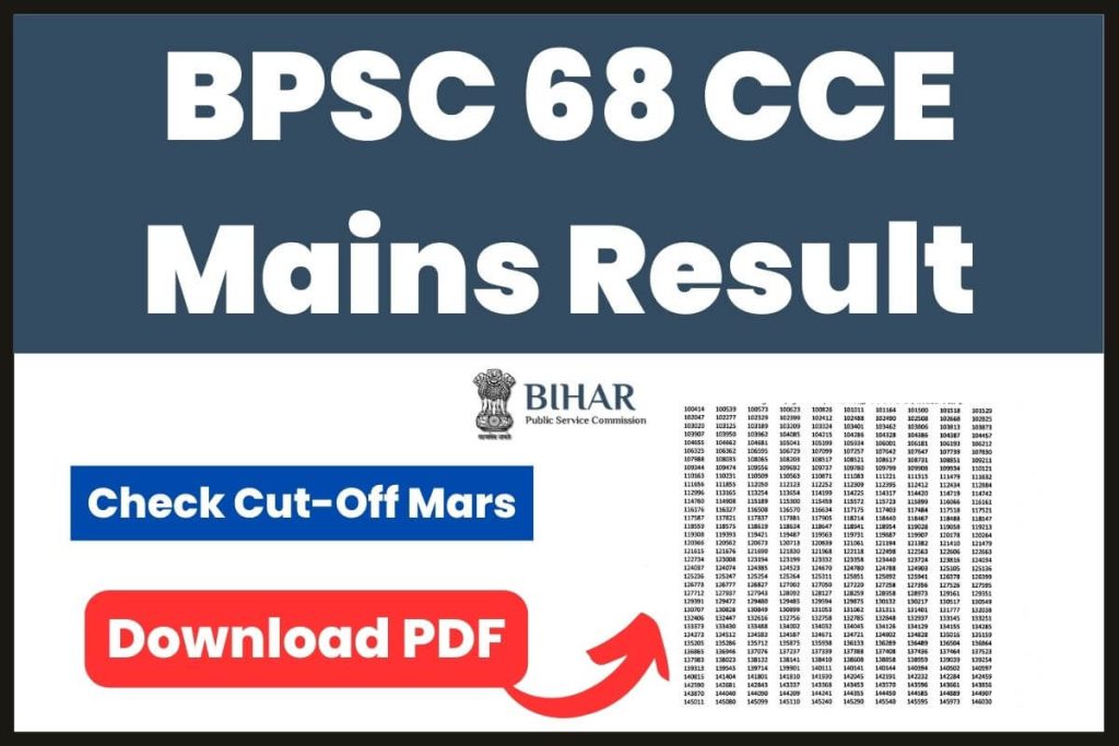 BPSC 68 CCE Mains Result 2023