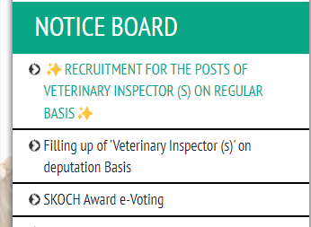 Chandigarh Veterinary Inspector Recruitment Option