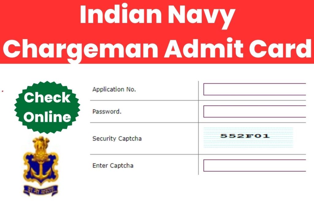 Indian Navy Chargeman Admit Card
