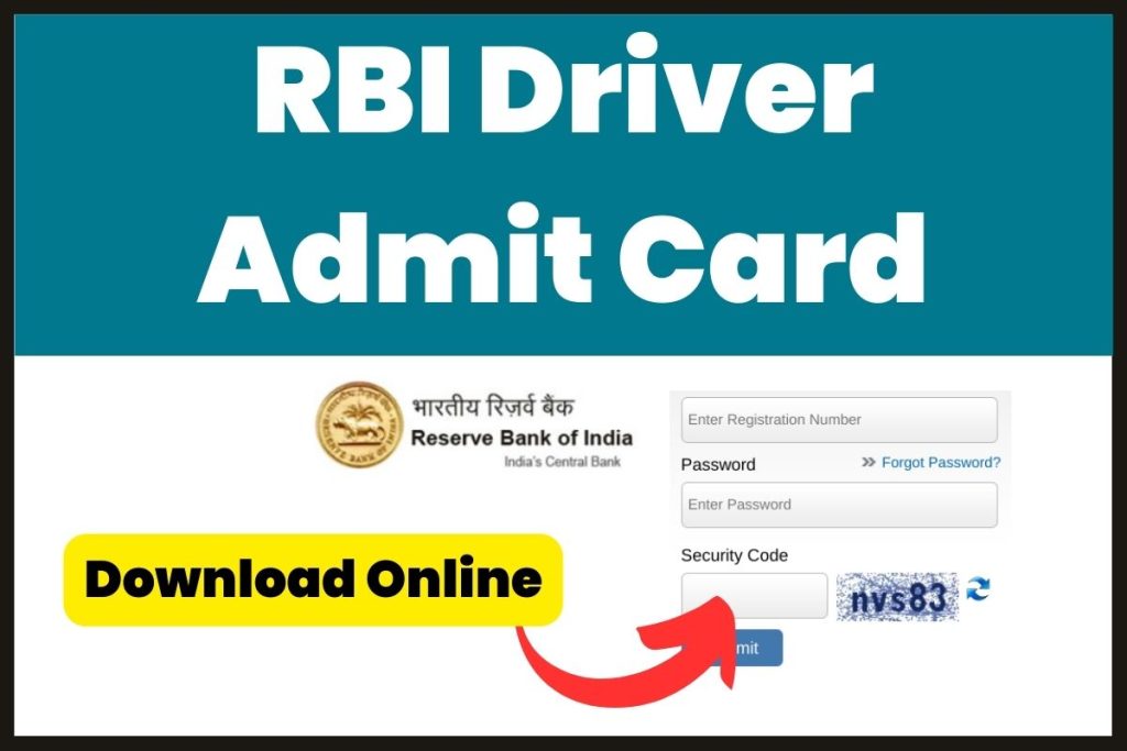 RBI Driver Admit Card 2023