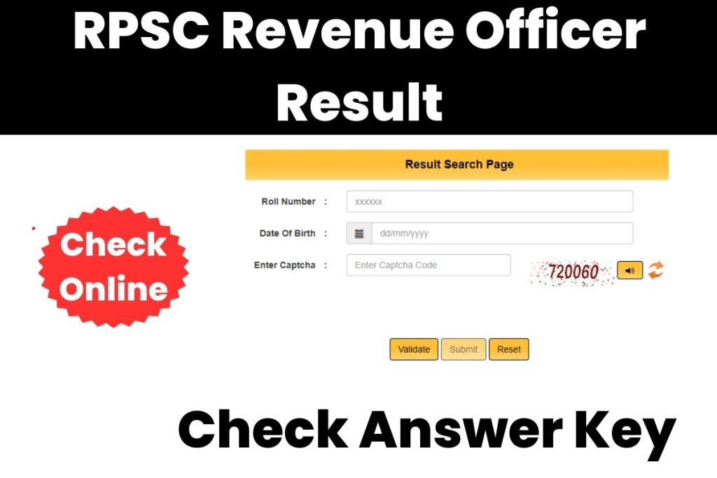 RPSC Revenue Officer Result