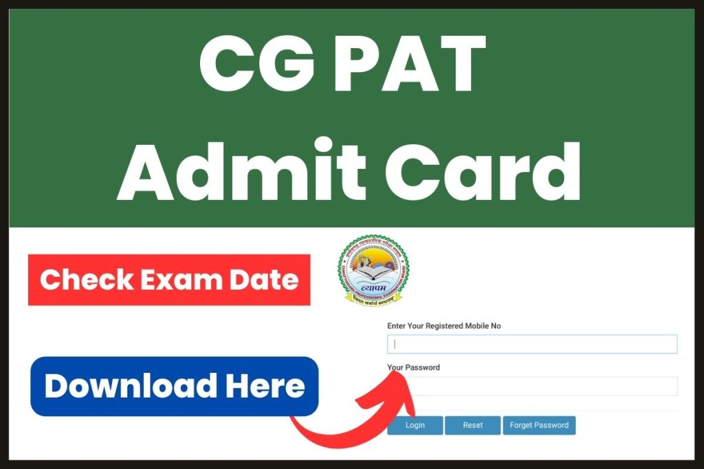 CG PAT Admit Card 2023