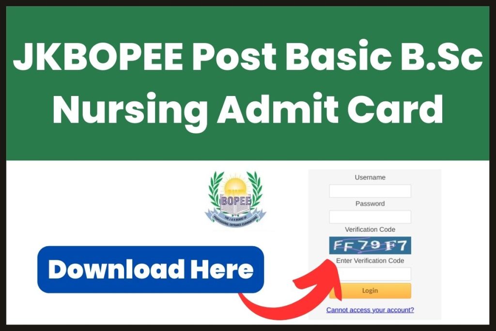JKBOPEE Post Basic B.Sc Nursing Admit Card 2023