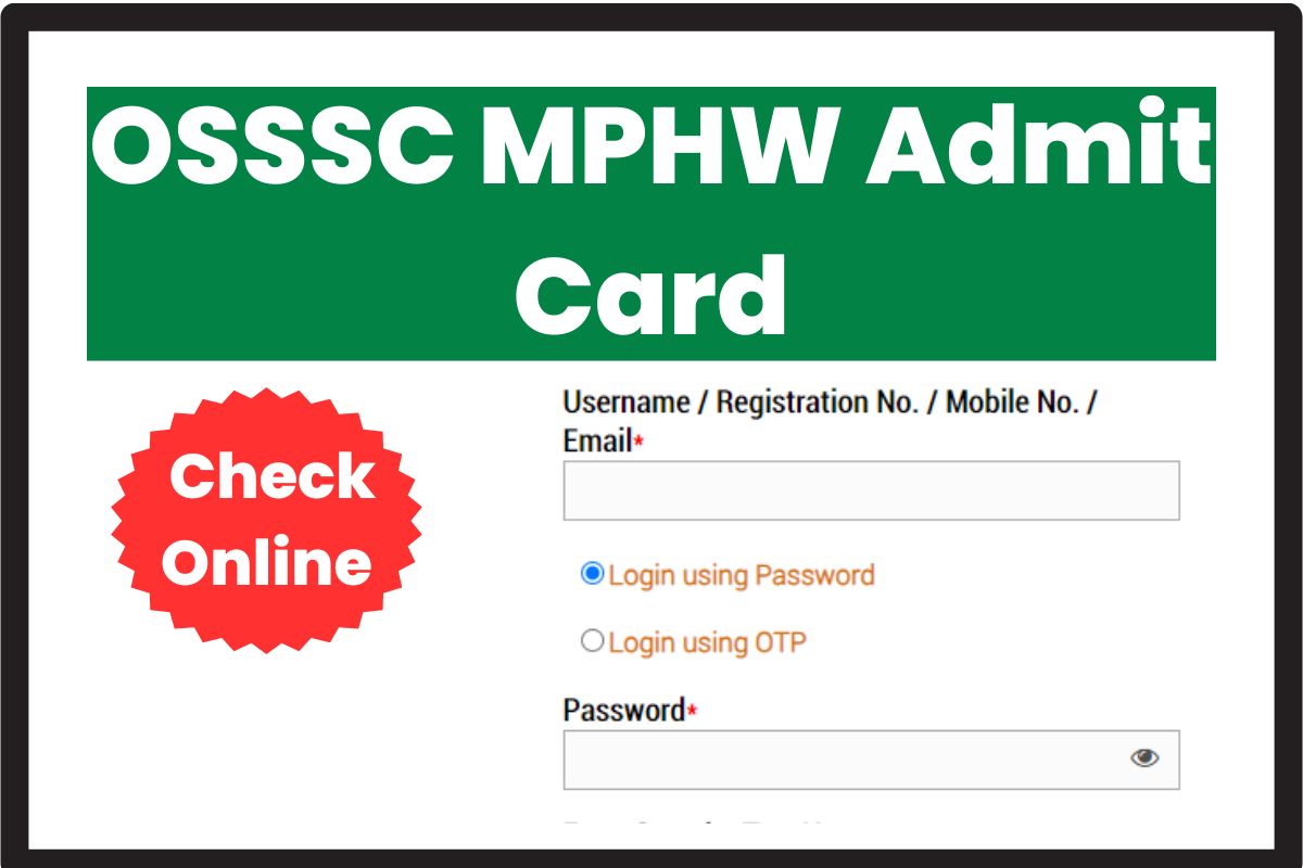 OSSSC MPHW Admit Card