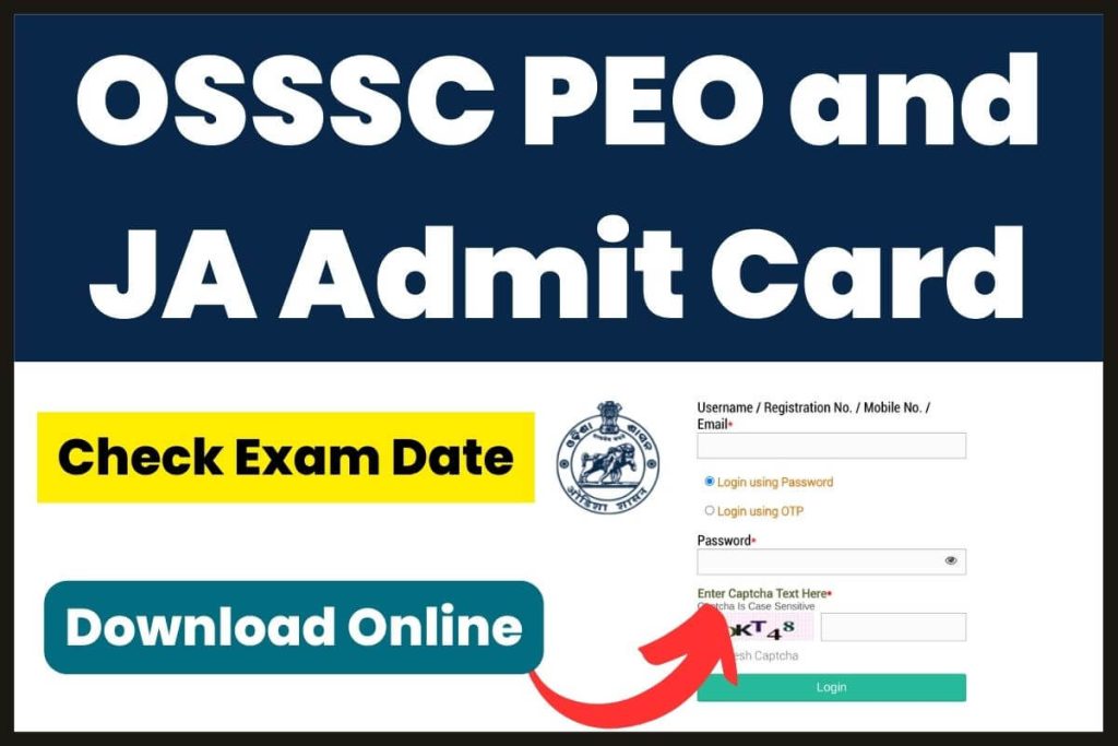 OSSSC PEO and JA Admit Card 2023