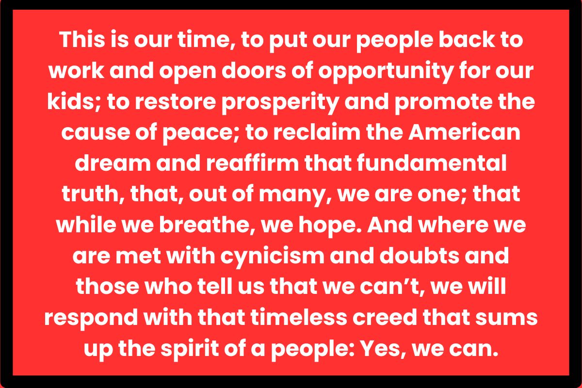 Yes We Can By Barack Obama