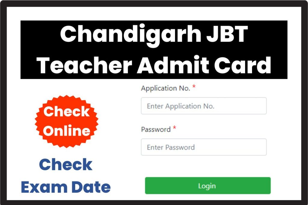 Chandigarh JBT Teacher Admit Card