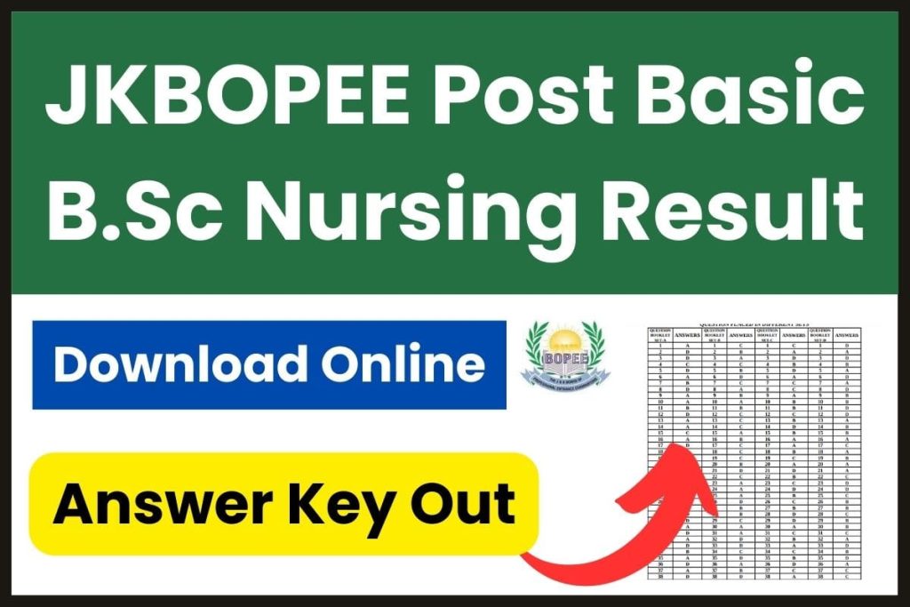 JKBOPEE Post Basic B.Sc Nursing Result 2023