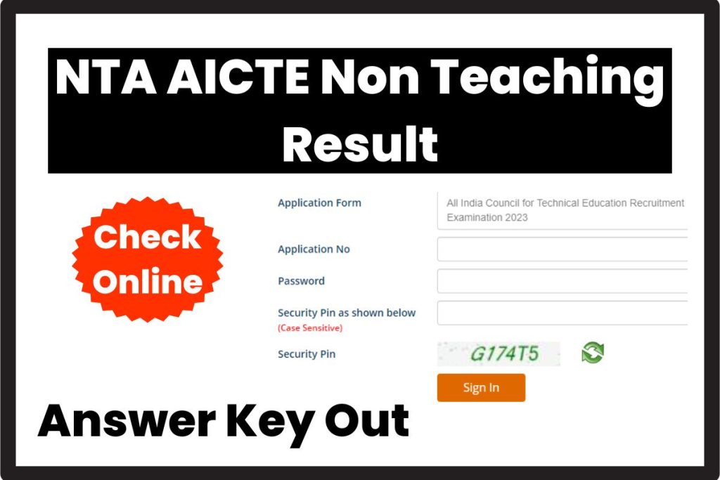 NTA AICTE Non Teaching Result