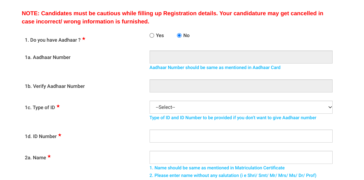 SSC Stenographer Registration Form