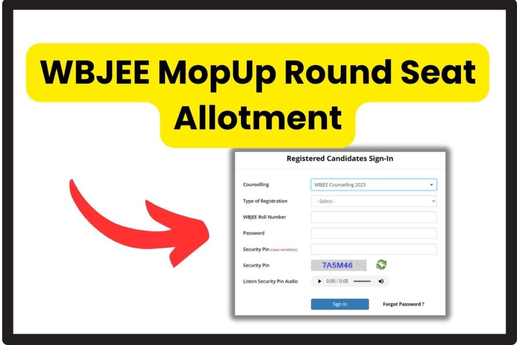 WBJEE MopUp Round Seat Allotment