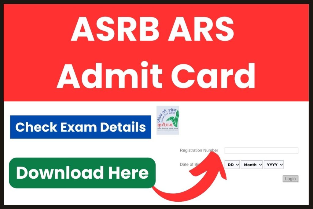 ASRB ARS Admit Card 2023