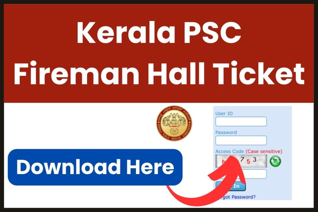 Kerala PSC Fireman Hall Ticket 2023