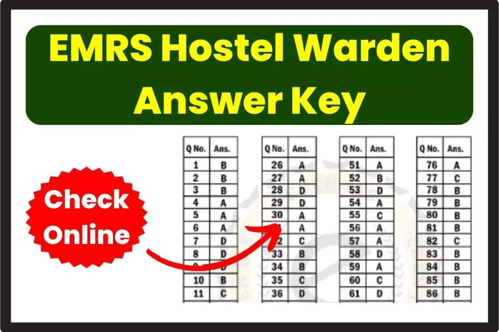 EMRS Hostel Warden Answer Key