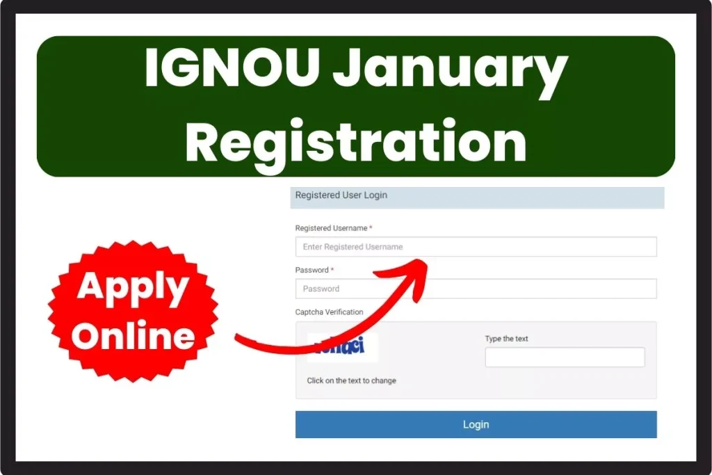 IGNOU January 2024 Registration