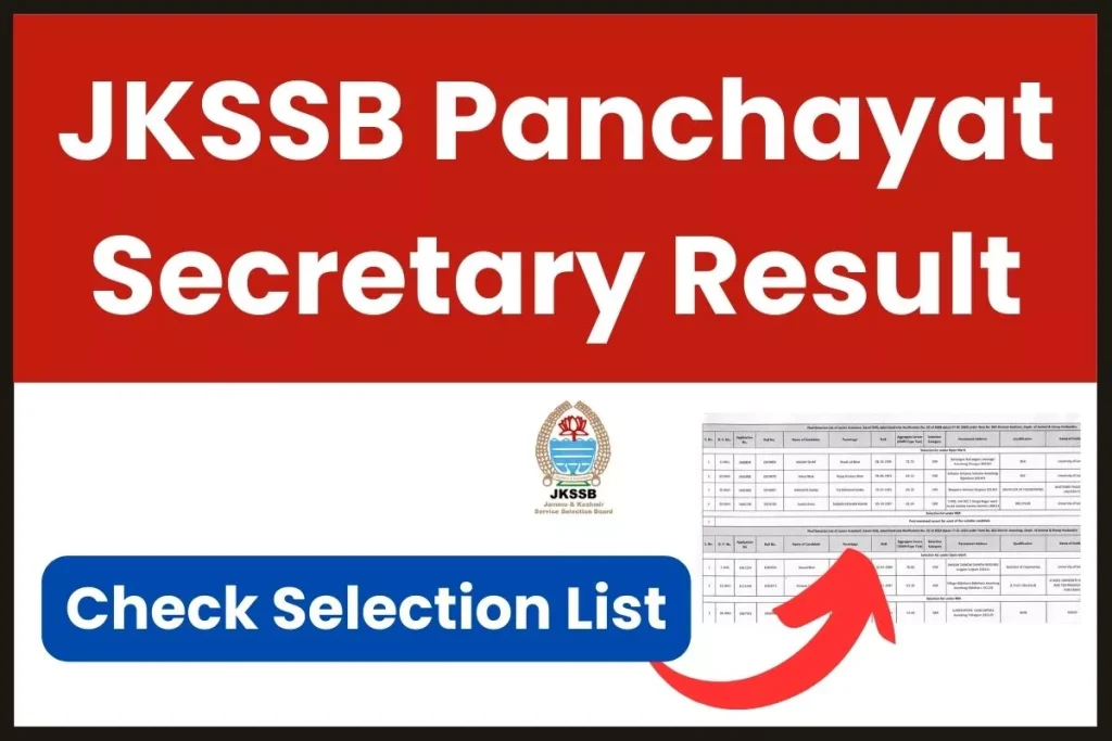 JKSSB Panchayat Secretary Result