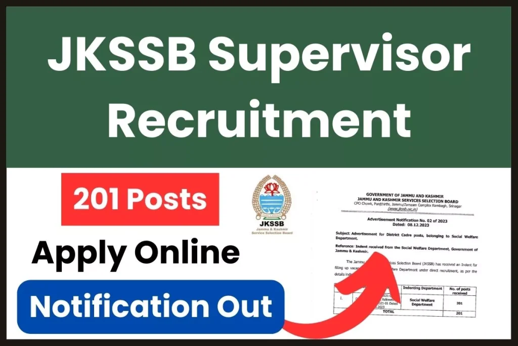 JKSSB Supervisor Recruitment