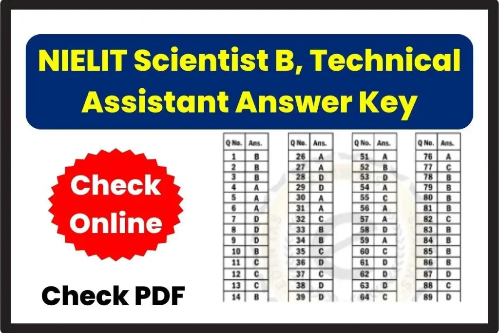 NIELIT Scientist B, Technical Assistant Answer Key