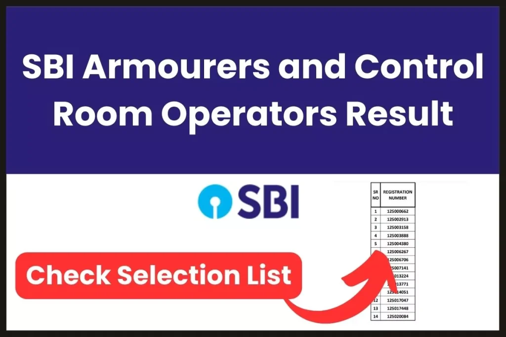 SBI Armourers and Control Room Operators Result