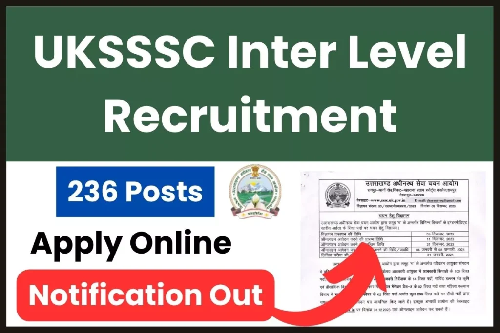 UKSSSC Inter Level Recruitment