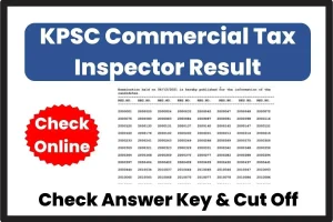KPSC Commercial Tax Inspector Result
