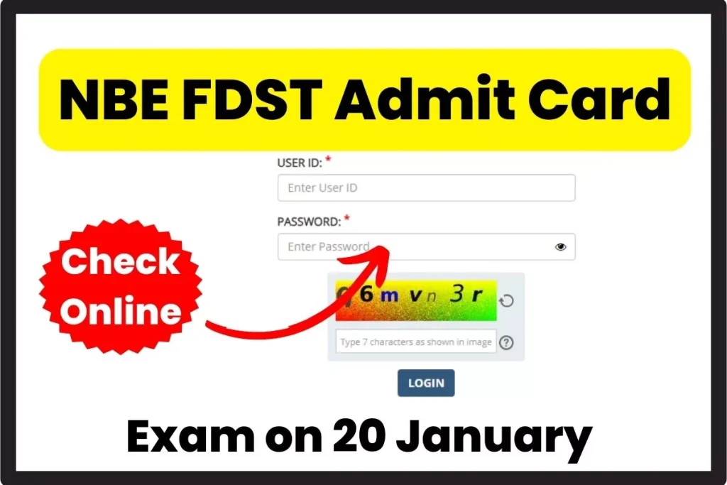 NBE FDST Admit Card