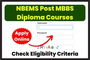 NBEMS Post MBBS Diploma Courses