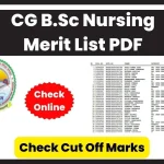 CG B.Sc Nursing Merit List