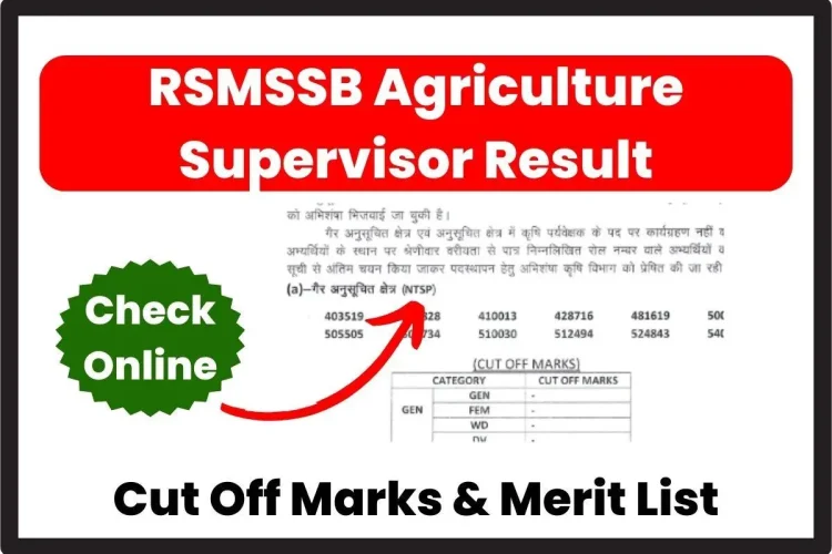 RSMSSB Agriculture Supervisor Result