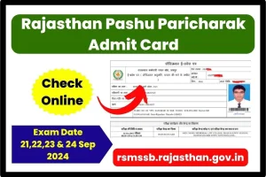 Rajasthan Pashu Paricharak Admit Card