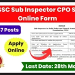 SSC Sub Inspector CPO SI Online Form